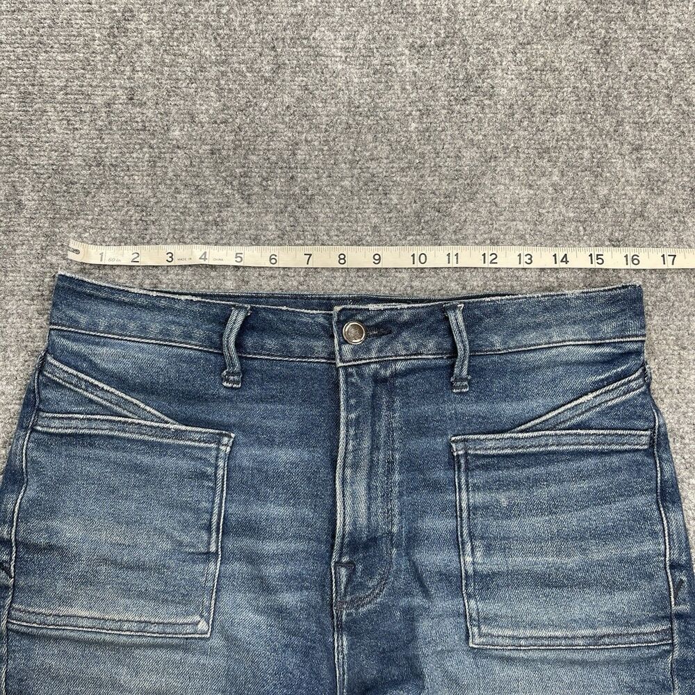 Good American Denim Shorts Size 10/30 High Waist Frayed Hem Stretch GCSBP127SC - Picture 5 of 9
